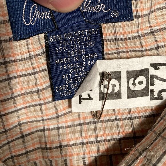 Arnold Palmer Mens L (16 1/2) Subtle Plaid Short Sleeve Shirt - Picture 7 of 7